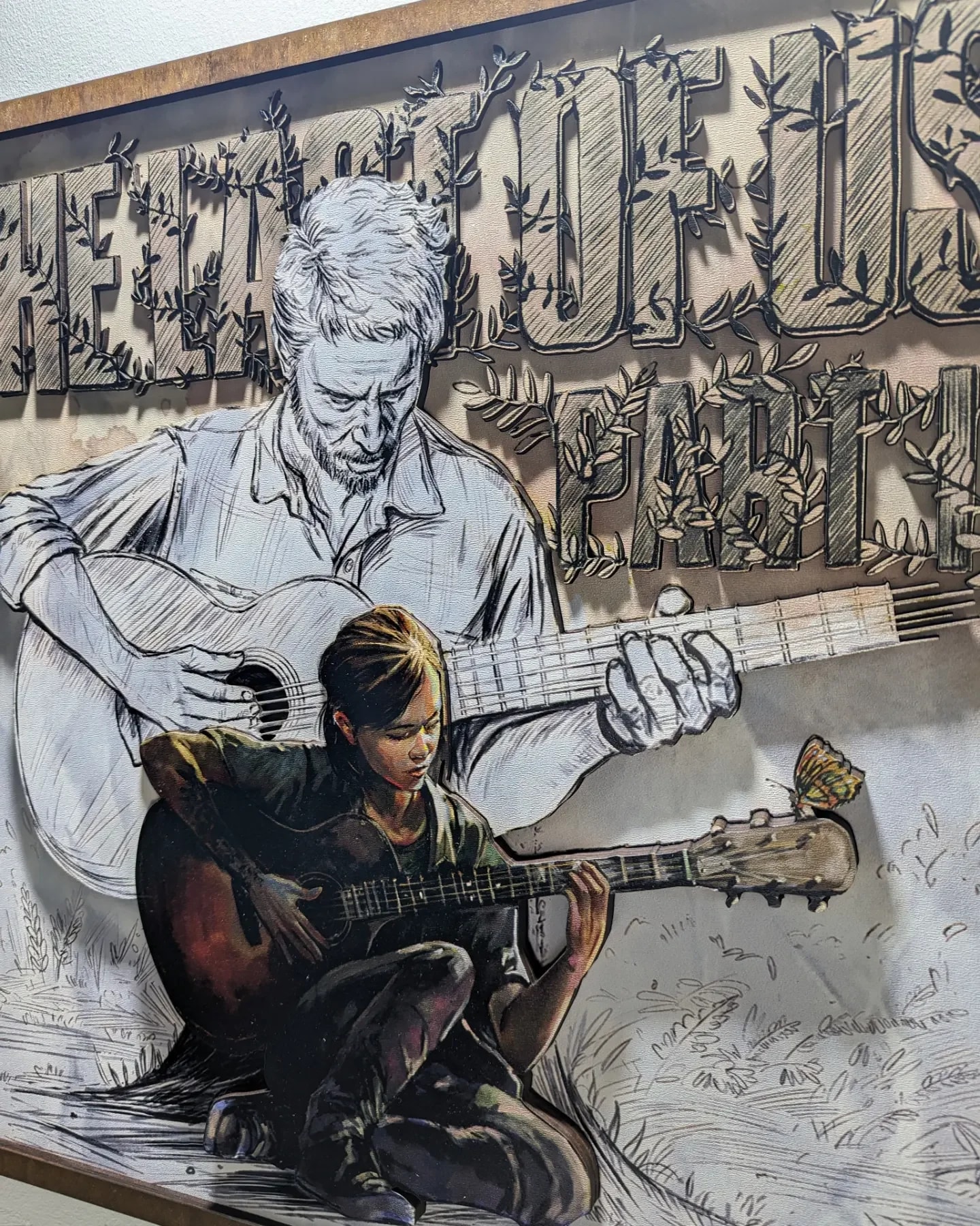 The Last Of Us - Joel and Ellie playing guitar 3D panel
