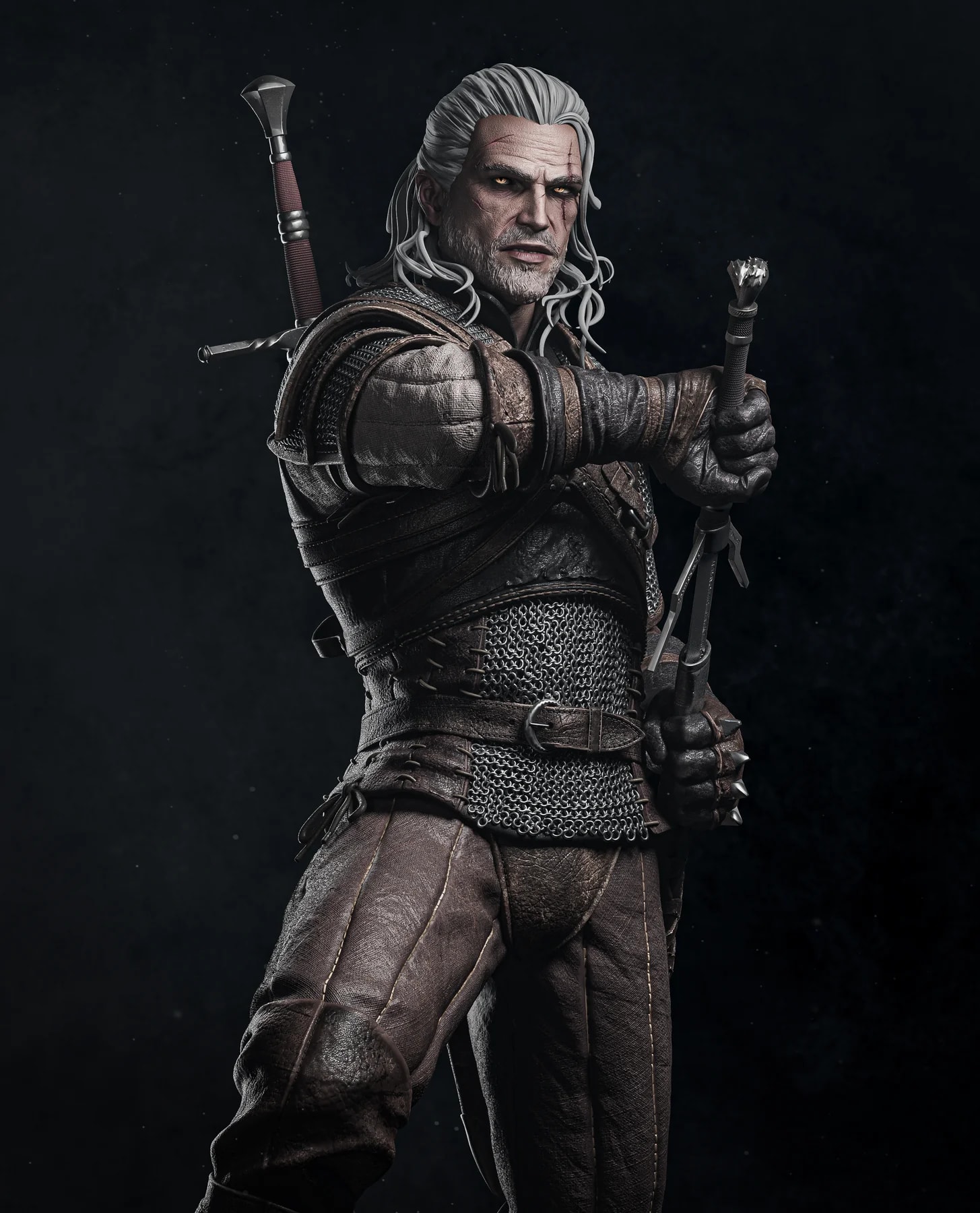 Geralt Hand Painted Collectible Statue