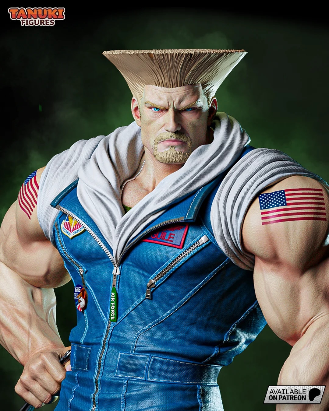 Guile - Street Fighter - Fullsize Hand Painted Collectible Statue