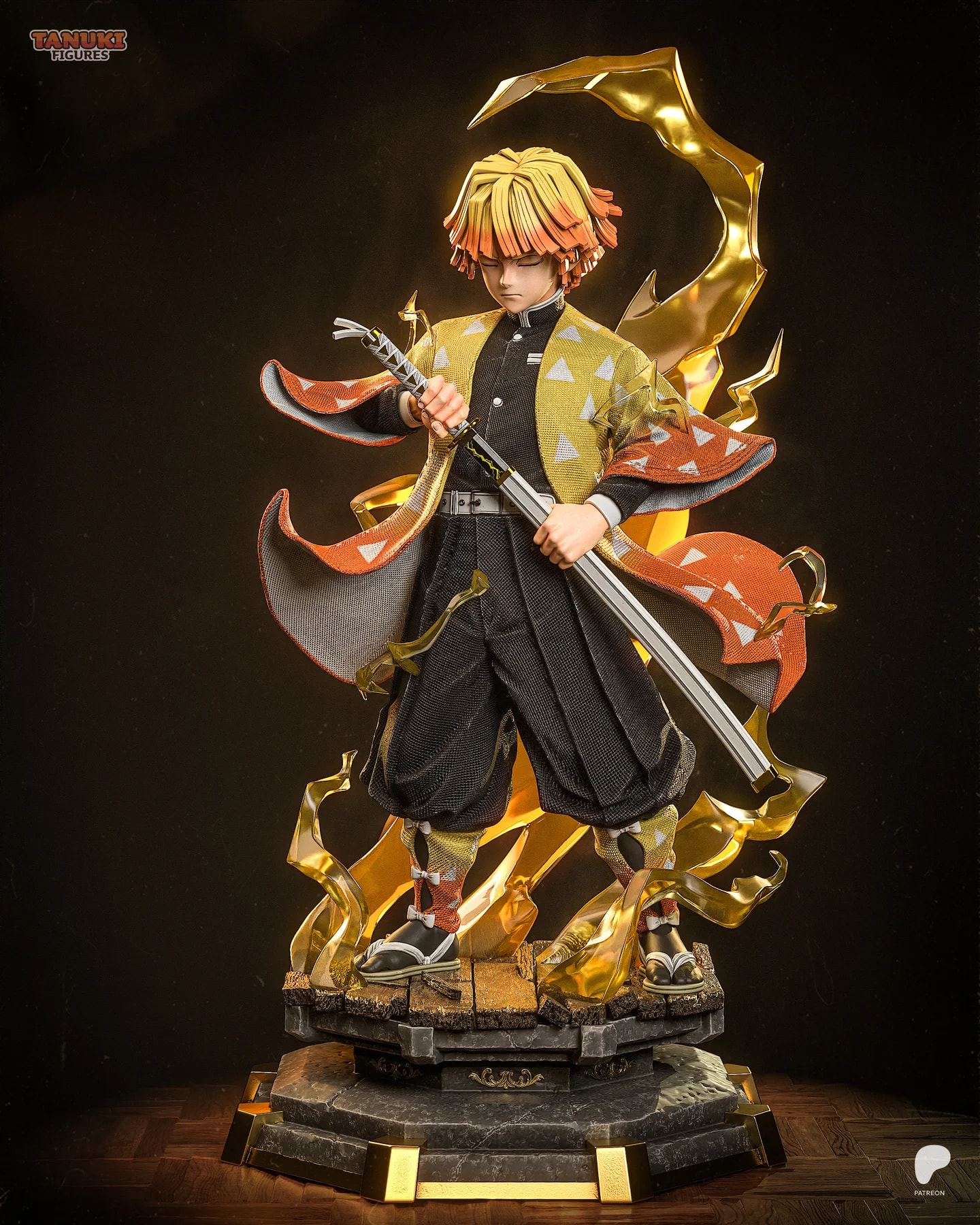 Zenitsu - Kimetsu no Yaiba (Demon Slayer) - Fullsize Hand Painted Collectible Statue
